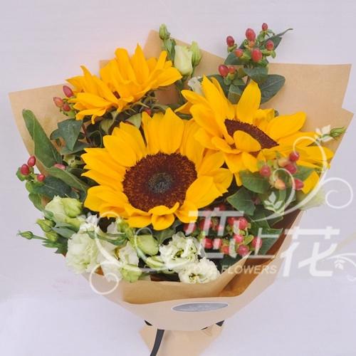 全国长沙向日葵小花束洋桔梗鲜花速递生日株洲小清新情人节生日