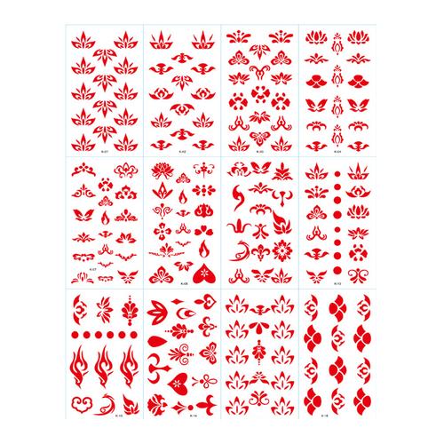 仙女防水花钿古装额头印花眉心贴汉服古风美人红点额贴儿童纹身贴