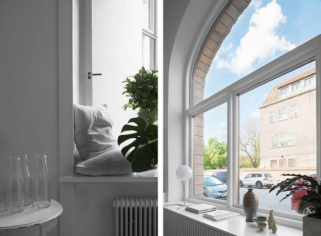 巨大的拱形窗户带来充足的阳光,窗台也是一道不错的