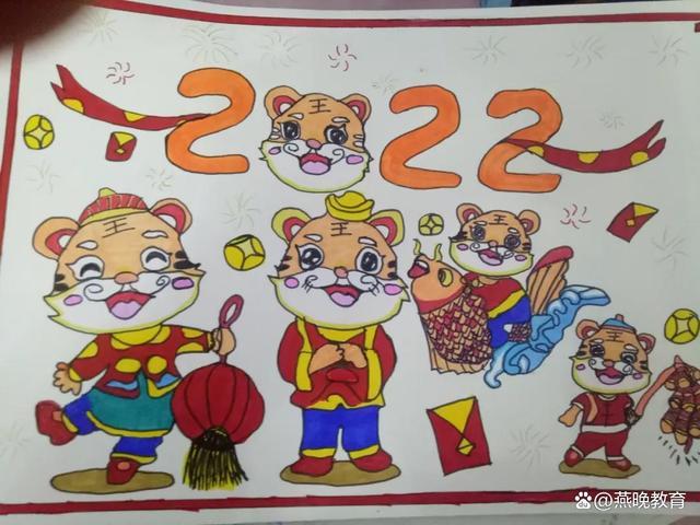 张家口启臻学子绘画迎新年