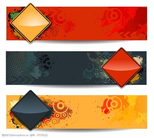 彩色菱形装饰横幅矢量素材