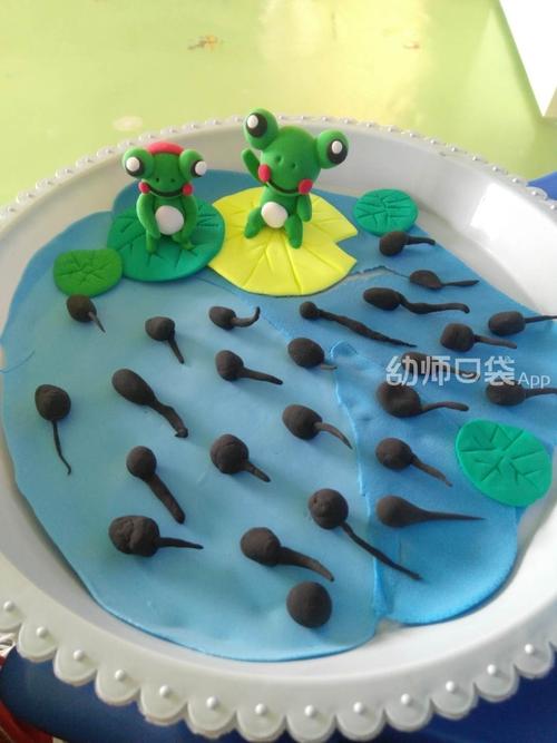 用纸盘和黏土制作小蝌蚪也很立体呢