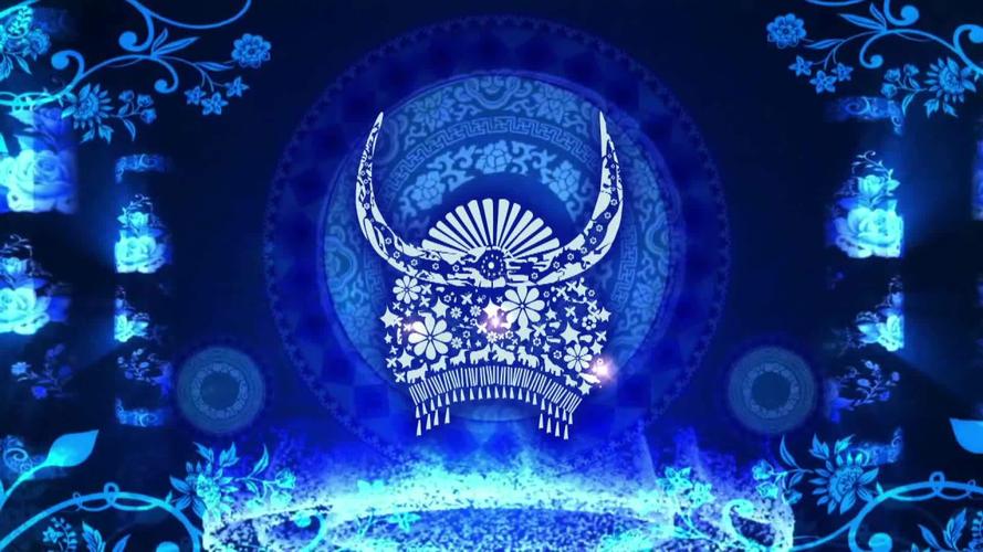 视频素材 舞台背景 中国风背景 晚会演出led歌舞背景视频苗族银头饰