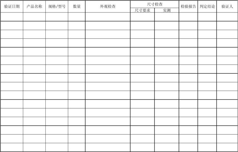 质检表格模板