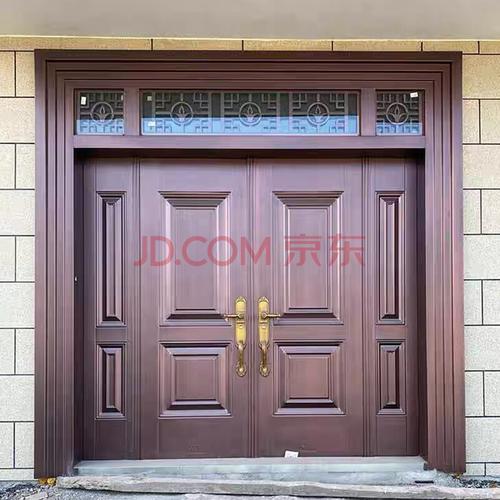 彩天下别墅大门双开门农村锌合金四开进户门仿铜门乡村自建房入户门