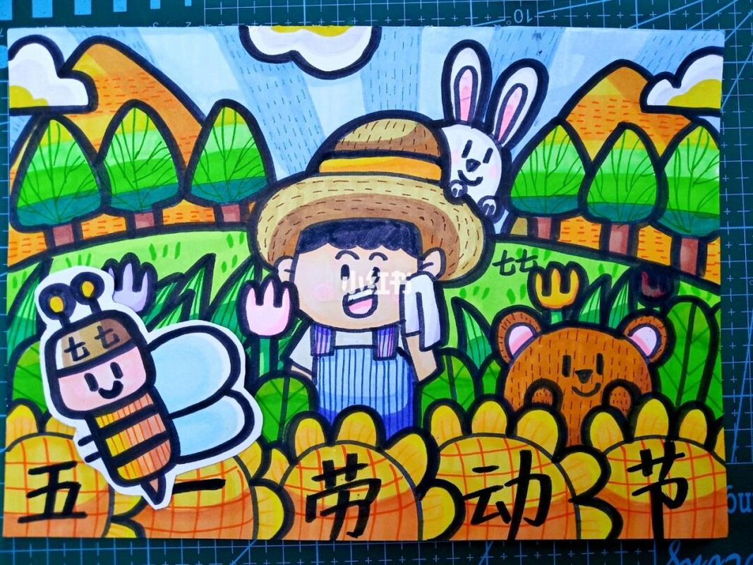 劳动节主题儿童画