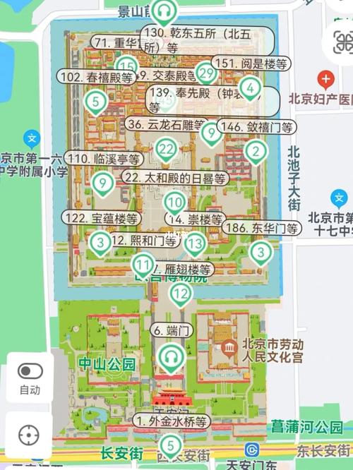 景山公园平面图景山地图景山公园游玩攻略故宫平面图高清大图景山公园