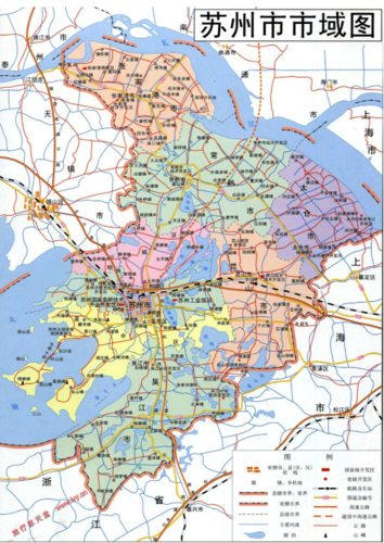 苏州地图全图轮廓图详细.快! 要标上各区