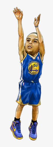 库里 篮球 运动员 卡通