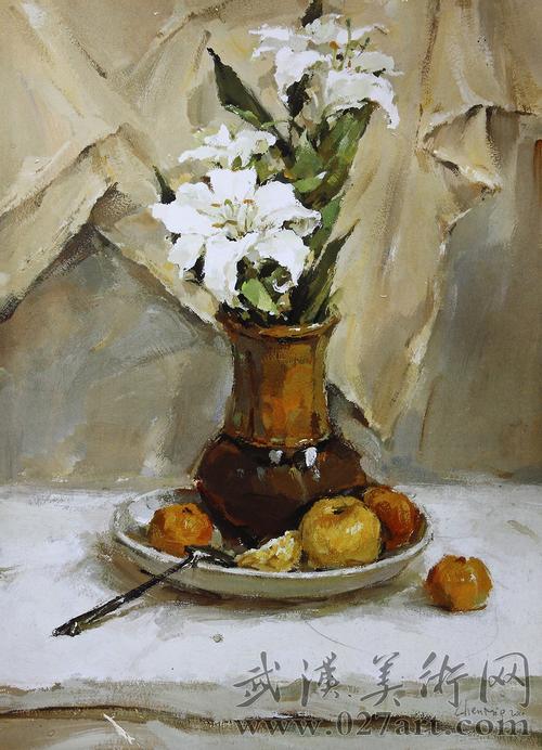 水粉静物作品图片色彩静物美术作品欣赏15300138