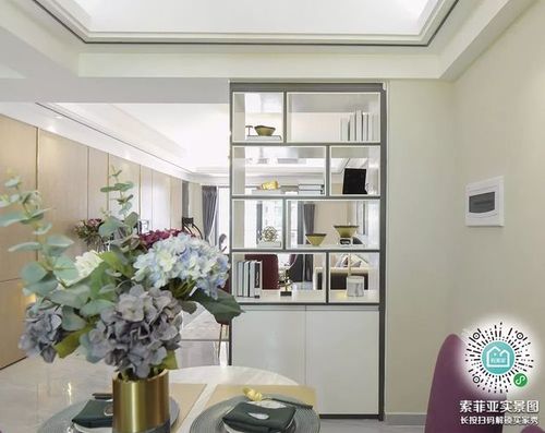 和电视柜连在一起,合理利用空间的同时,视觉上较好的从餐厅过渡到客厅