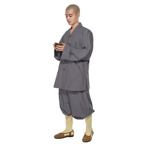 梵林僧服春夏薄款丝光棉麻短褂小褂套装男女佛教衣服和尚僧衣僧装