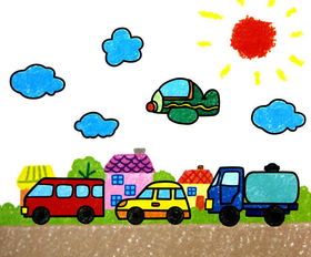 儿童画小汽车简笔画-在线图片欣赏