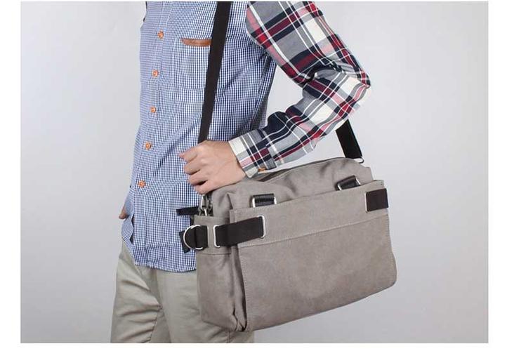 爱牧格 男包休闲男士单肩包手提包斜挎帆布包 斜跨包男士旅行大包包yh