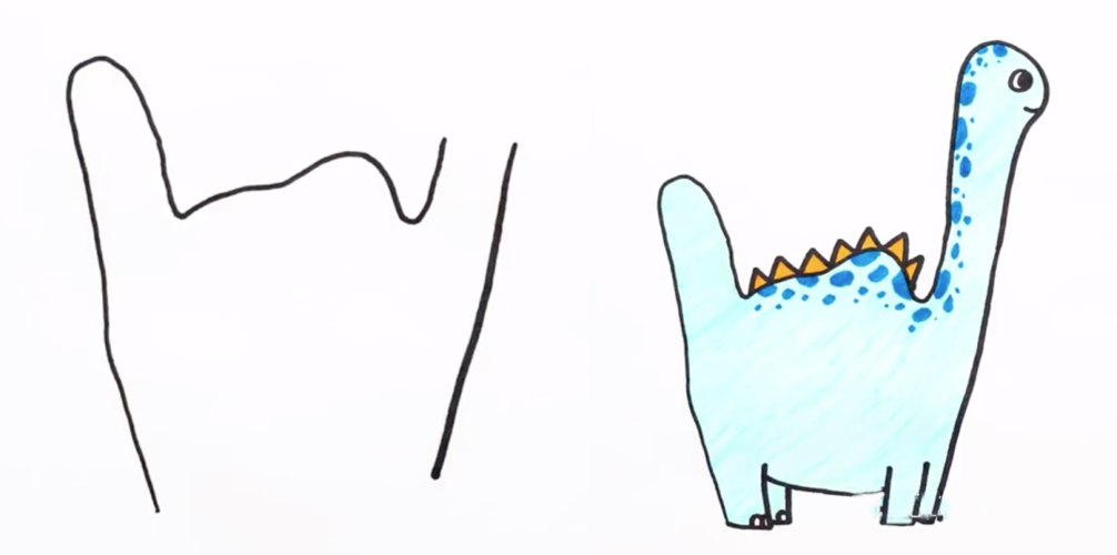 【创意无限】用手轻松比划一下,画出各种卡通造型