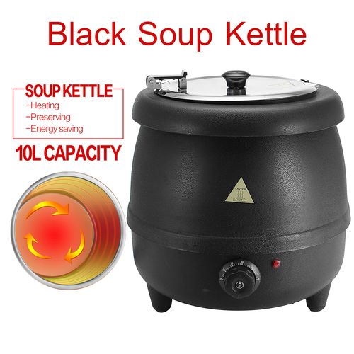 400w 10l stainless steel soup kettle electric bolier black 98°c