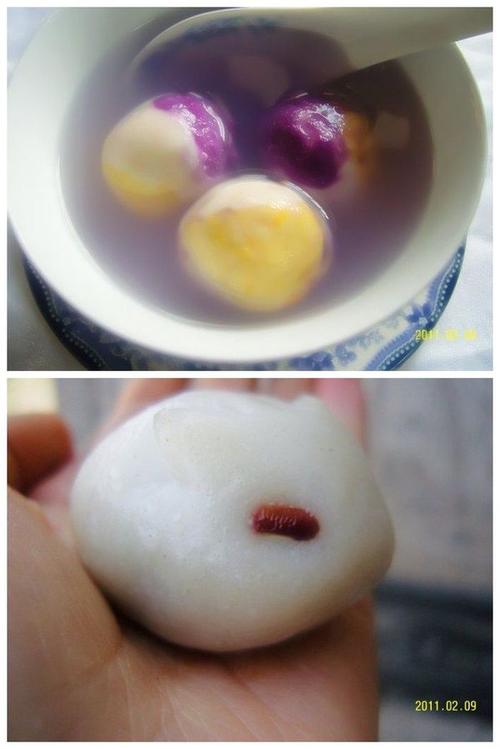 三色琉璃&小兔子汤圆(附如何让糯米粉做的小兔子保持形状的窍门)