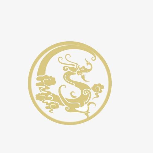金色龙纹圆形图案