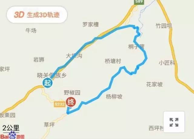 比赛路线: 晓关集镇—堰塘坪—桐子营—桥塘—杨柳坡—野椒园张家院子