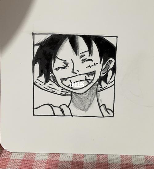 黑白简笔画路飞_简笔画_海贼王_绘画_海贼王路飞_文化