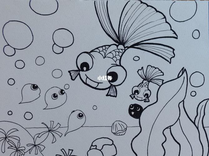 儿童故事简笔画(小蝌蚪找妈妈)_简笔画_儿童故事_寒假