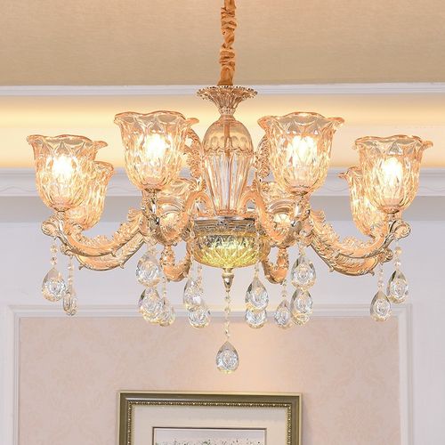 新奥泰佳锌合金大吊灯玻璃灯罩别墅复式楼客厅灯楼梯灯欧式水晶大吊灯