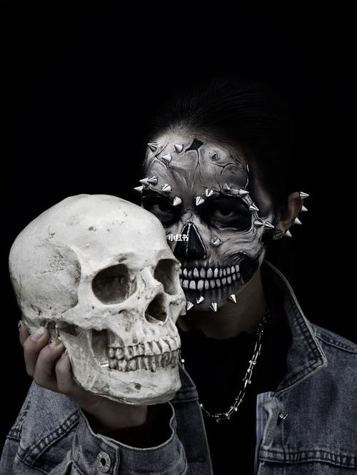 上课教学作品～骷髅妆_骷髅_万圣节去哪玩_骷髅妆_美妆_彩妆_整体妆容