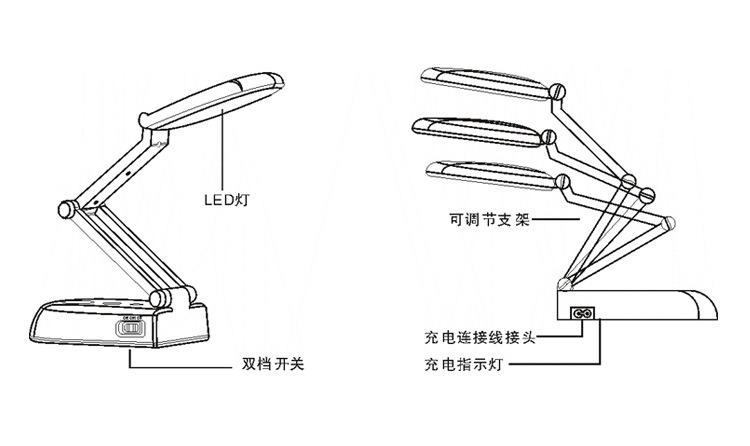 安全环保  雄川led小台灯产品展示 ·本产品外观新颖,灯架可折叠,灵活