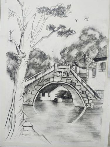素描班学生作品展示 写美篇 基础几何体结构图训练 素描风景山水画