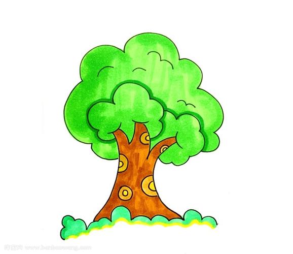 儿童画大树的画法