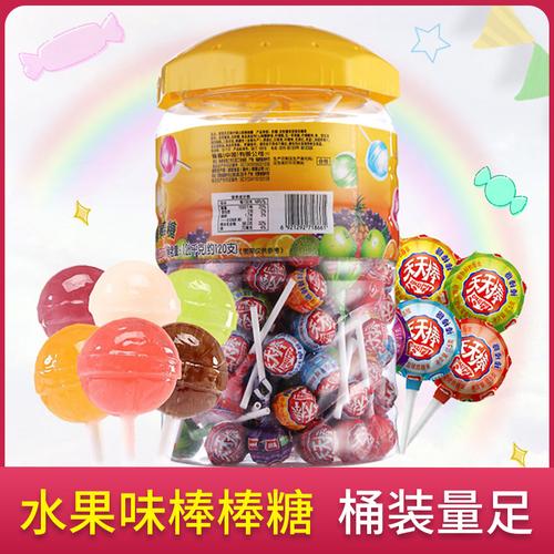 雅客棒棒糖天天棒桶装1260g约120支硬糖散装喜糖儿童网红零食小吃