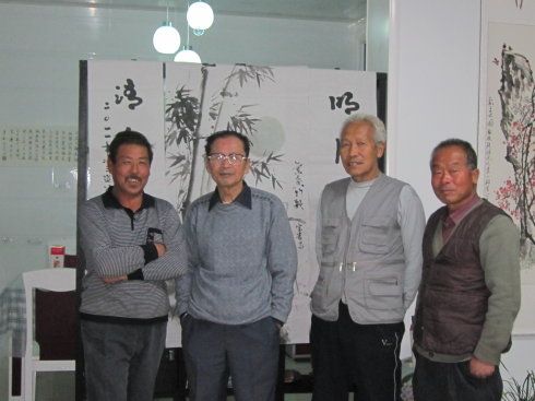 在吉民家聚会   为刘光明布谷诗社题字