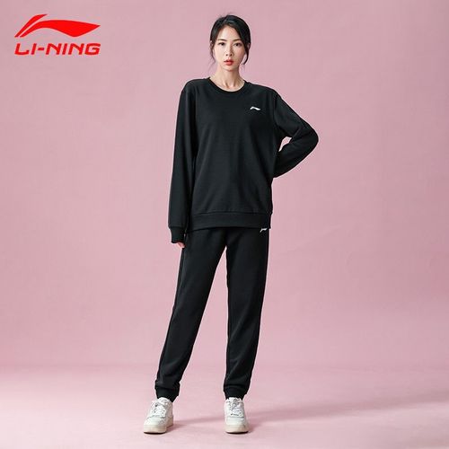 李宁套装女运动服2021春秋季新款宽松薄款长袖卫衣