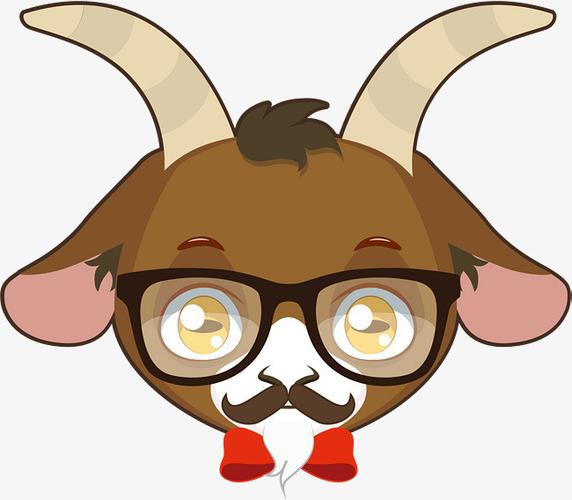 矢量手绘可爱山羊