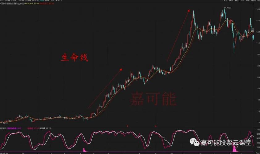 图一:股票中国平安601318日线走势图,主图指标是生命线.