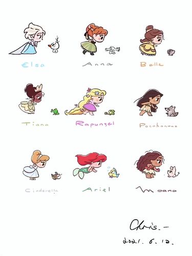 迪士尼公主(disney princess)都叫什么名字_迪士尼公主_英语启蒙_呓人