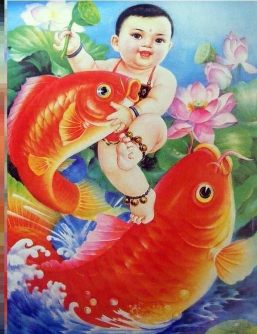 年画农村老旧复古怀旧传统70年代娃娃现代装饰画