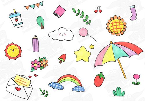 手抄报空白点缀小图案手抄报小清新小插图