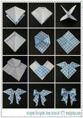 怎样用折纸叠蝴蝶结