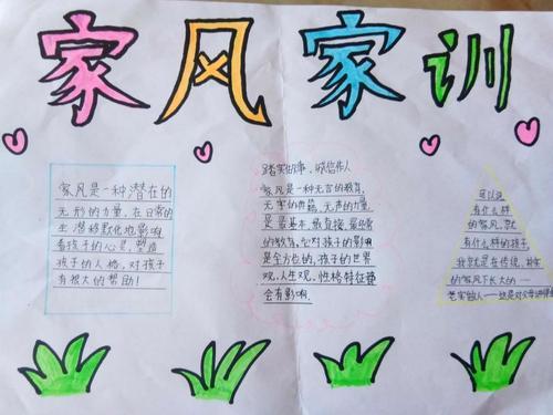扬家风立家训传家规初中生手抄报 弘扬家风手抄报