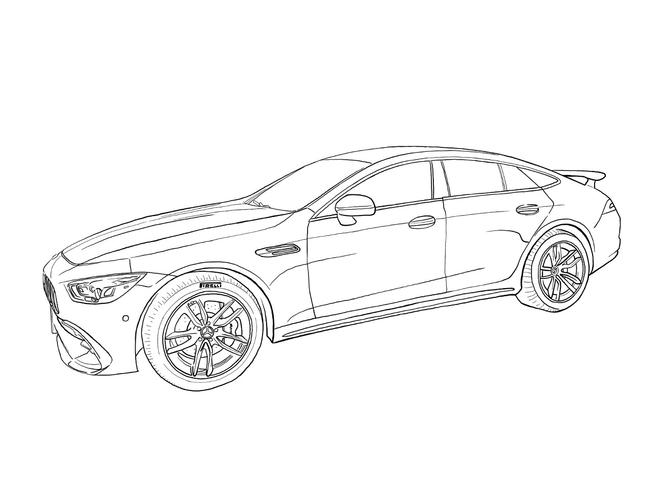 插画l 汽车amg gt 4—door