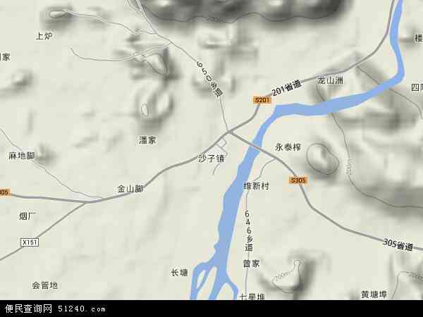 中国广西壮族自治区桂林市平乐县沙子镇地图(卫星地图)