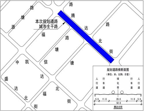 项目北起规划中福路,南止现状万安路,全长约506