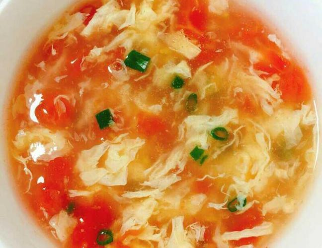 早餐番茄蛋花汤素炒黄瓜馒头