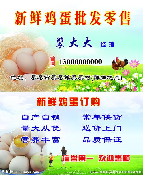 出售鸡蛋名片图片
