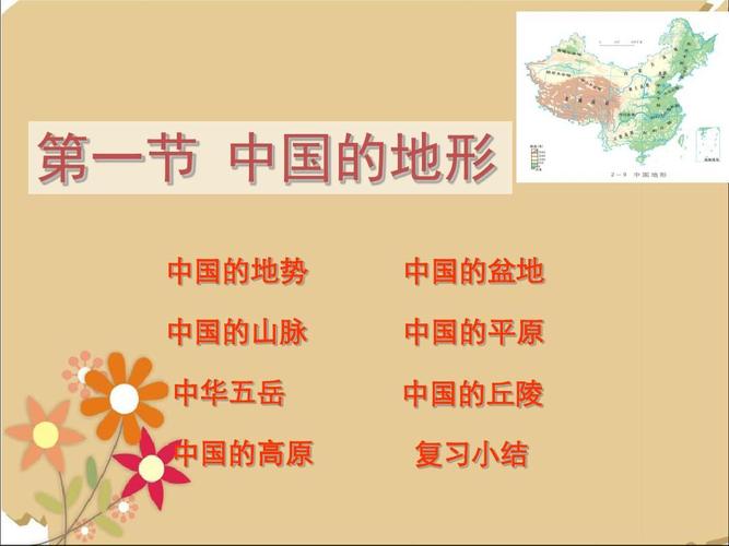 湘教版八年级地理上册《第一节 中国的地形》课件1ppt