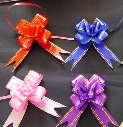 婚庆结婚用品鲜花装饰拉花礼品包装娃娃袋抽花彩带蝴蝶结手拉