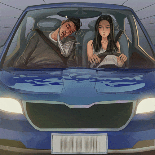 一组甜污甜污的情侣动态插画日常,让人又羞又向往!