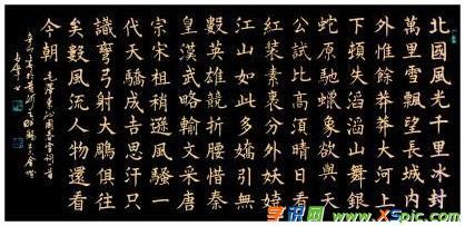 经典的沁园春雪硬笔书法作品图片