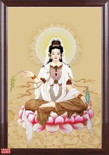 佛教坐莲观音十字绣西方三圣南海观世音菩萨莲花座